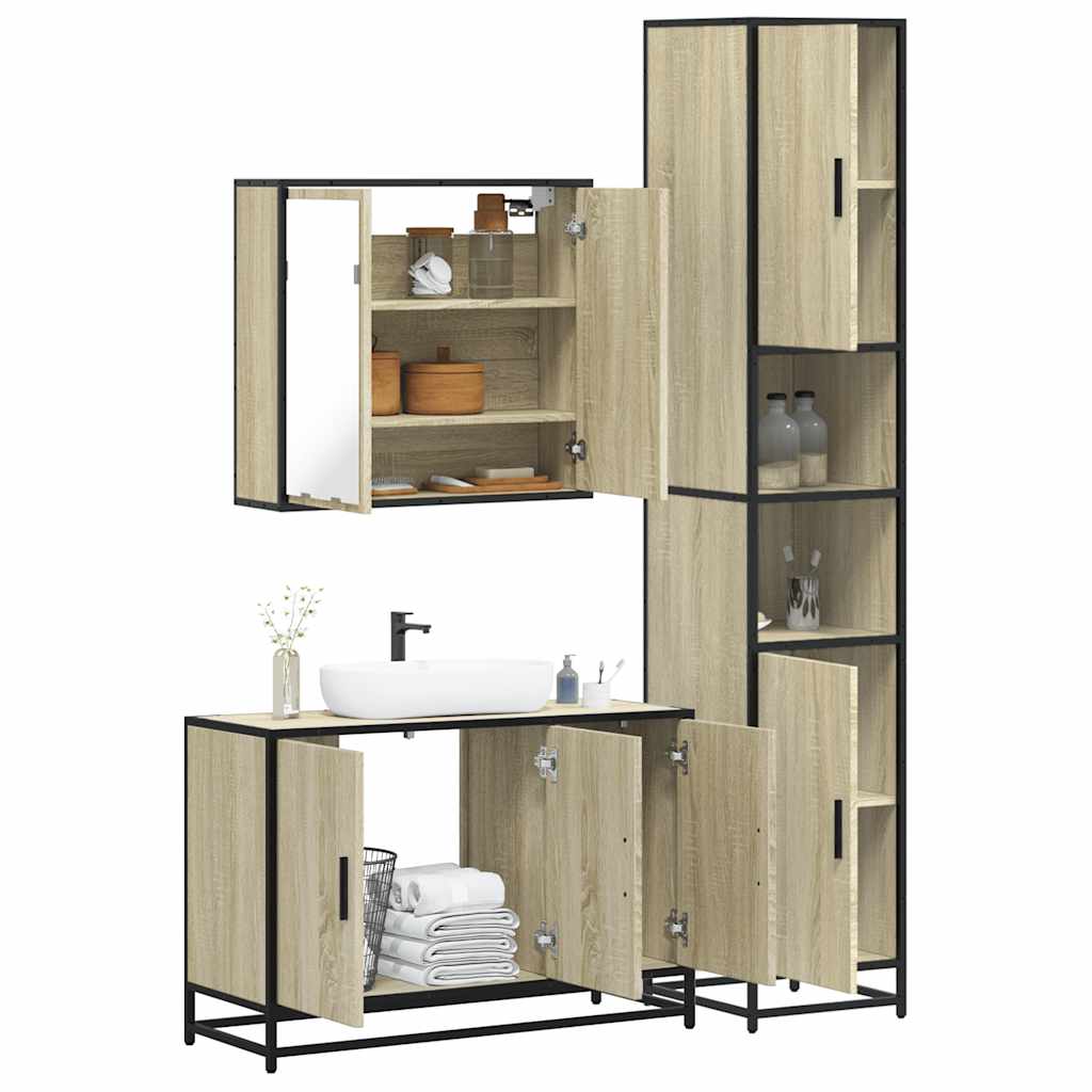 vidaXL Ensemble de meubles de salle de bain 3 pcs chêne sonoma