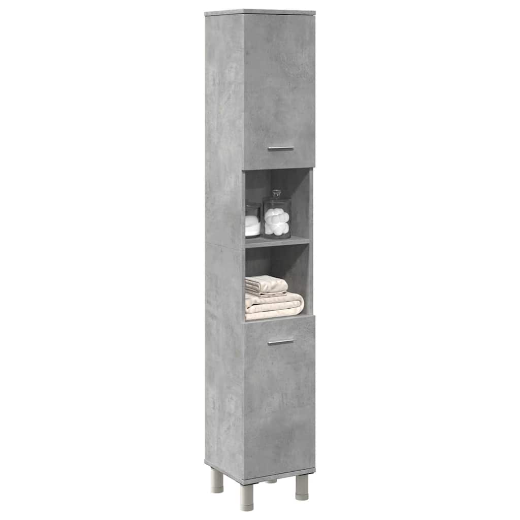 vidaXL Armoire de salle de bain Gris béton 30x30x179 cm Aggloméré