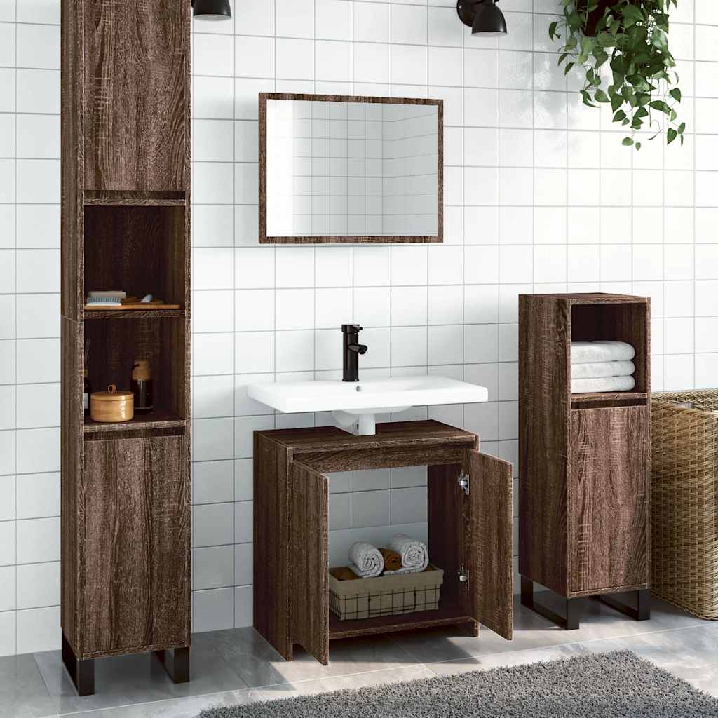 vidaXL Ensemble de meubles de salle de bain 2 pcs Chêne marron