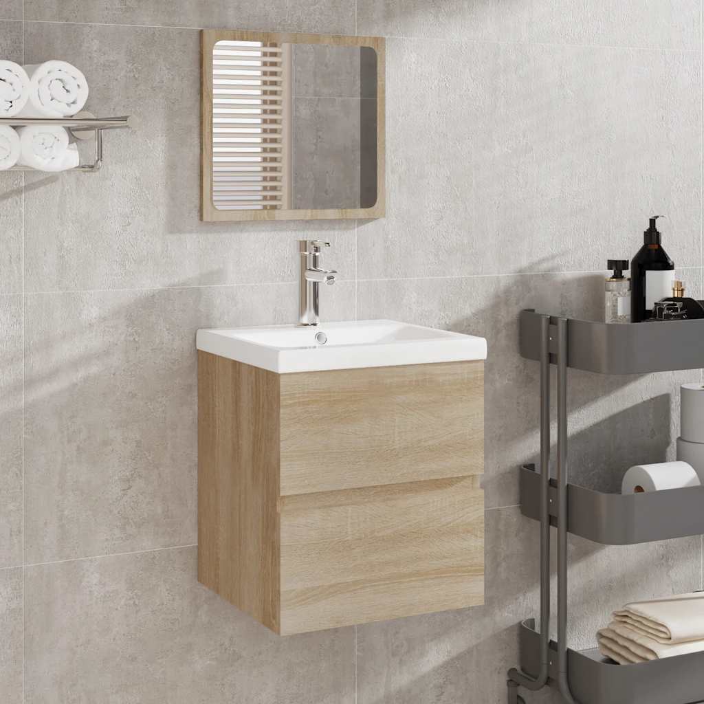 vidaXL Armoire de bain avec miroir chêne sonoma bois d'ingénierie