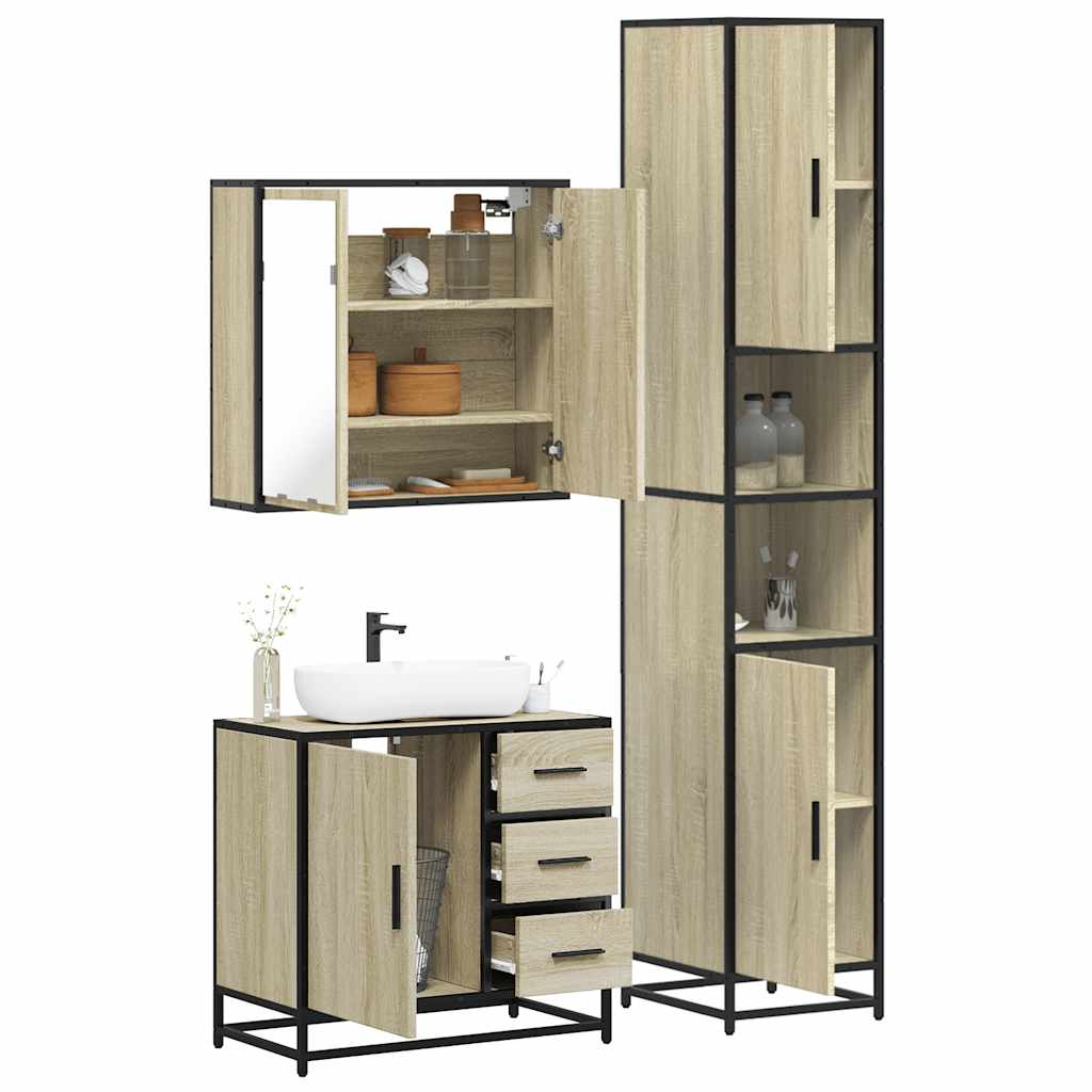 vidaXL Ensemble de meubles de salle de bain 3 pcs chêne sonoma
