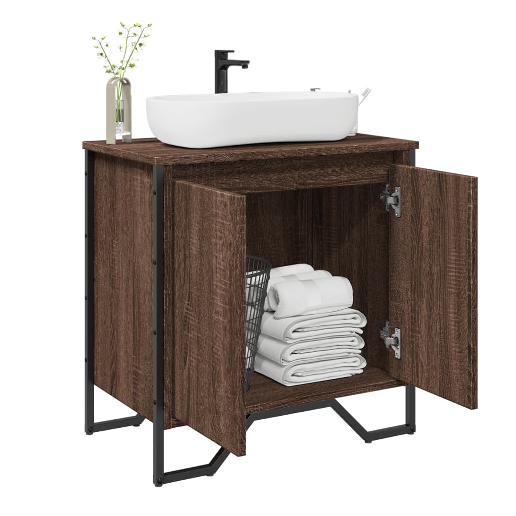 vidaXL Armoire lavabo de salle de bain chêne marron 60x35x60 cm