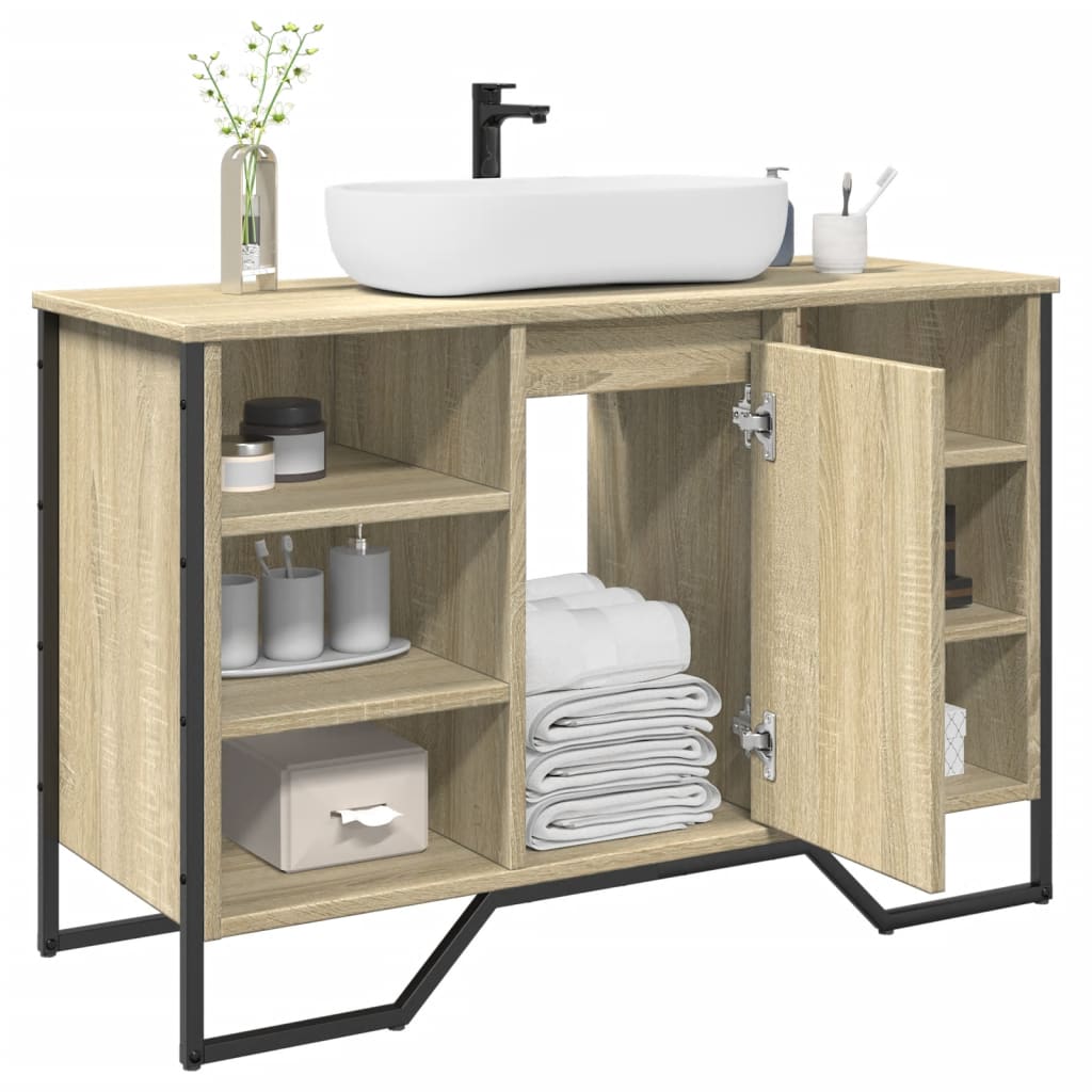 vidaXL Armoire lavabo de salle de bain chêne sonoma 91x35x60 cm