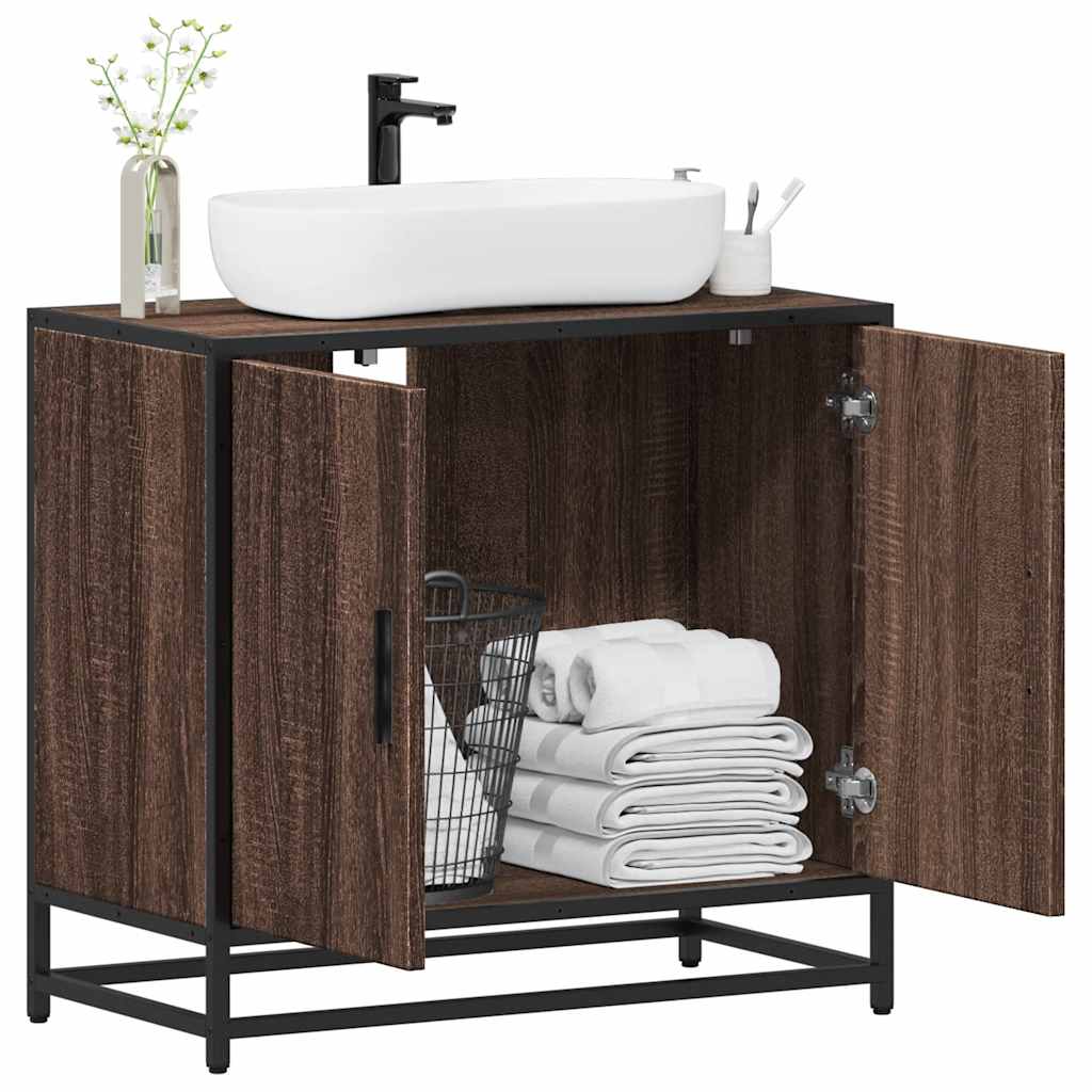 vidaXL Armoire de lavabo de salle de bain chêne marron 65x33x60 cm