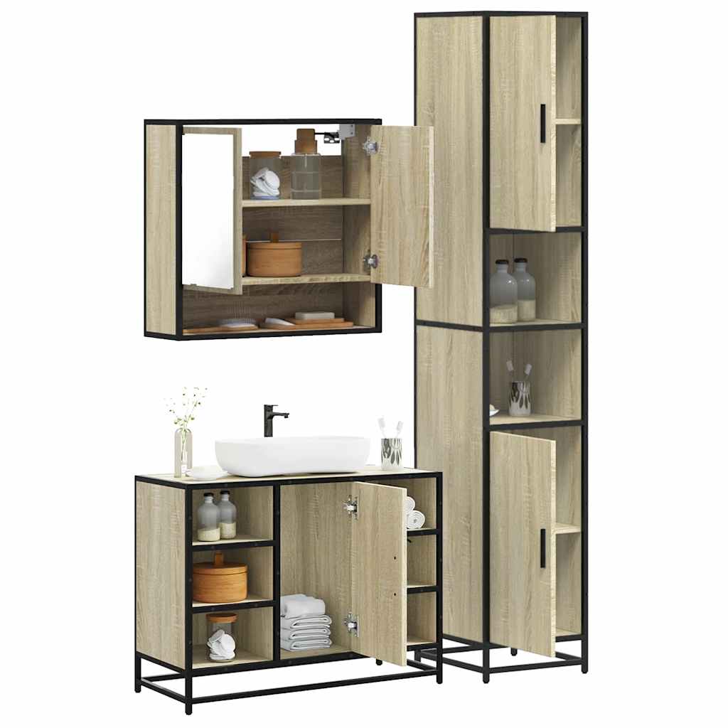 vidaXL Ensemble de meubles de salle de bain 3 pcs chêne sonoma