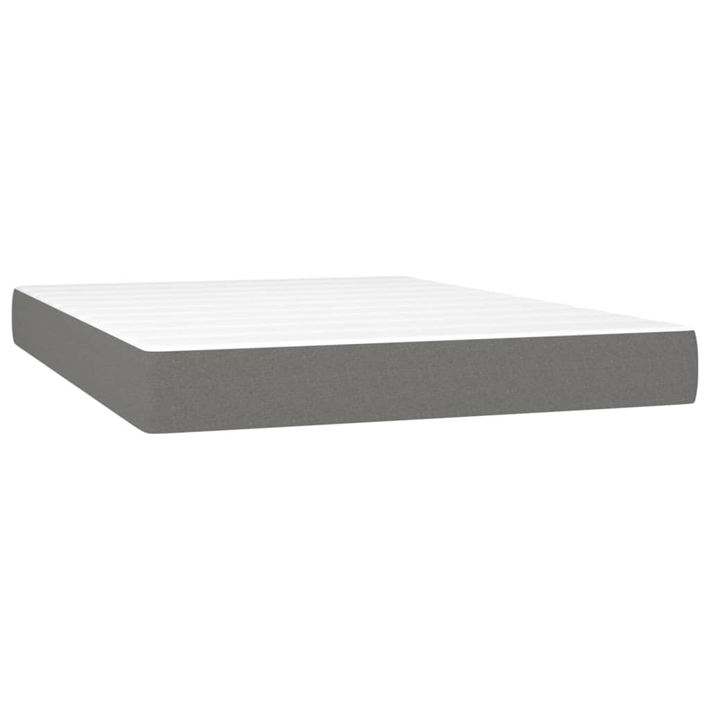 vidaXL Sommier à lattes de lit avec matelas Gris foncé 140x190cm Tissu - Image 5