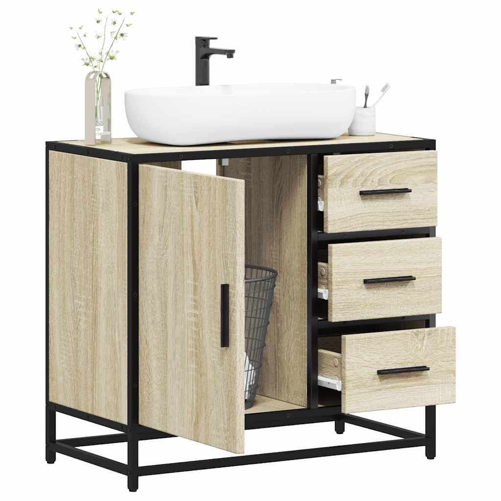 vidaXL Armoire lavabo de salle de bain chêne sonoma bois d'ingénierie