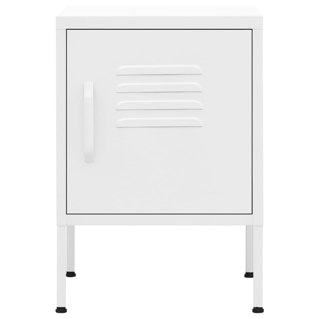 vidaXL Tables de chevet 2 pcs Blanc 35x35x51 cm Acier - Image 3