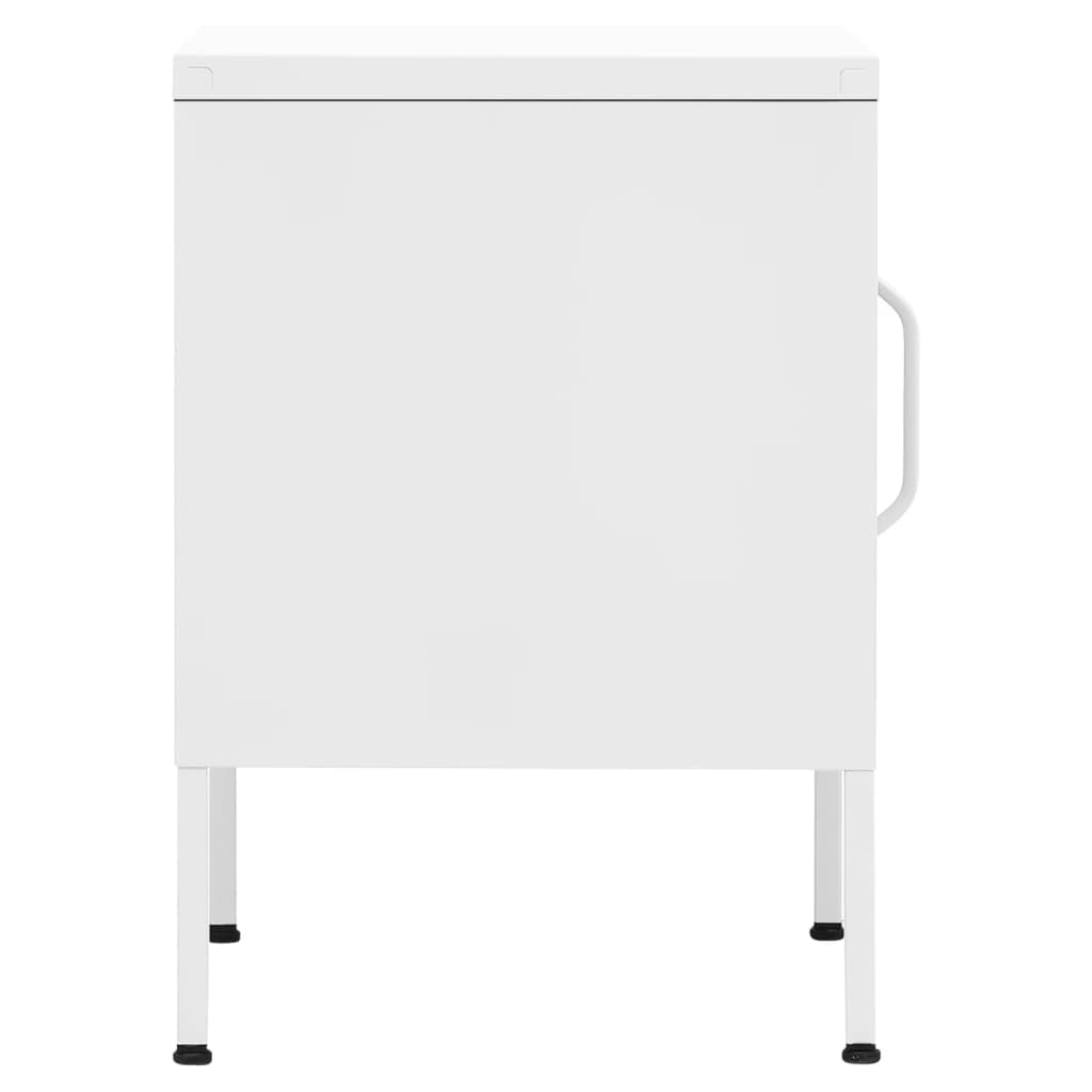 vidaXL Tables de chevet 2 pcs Blanc 35x35x51 cm Acier - Image 4