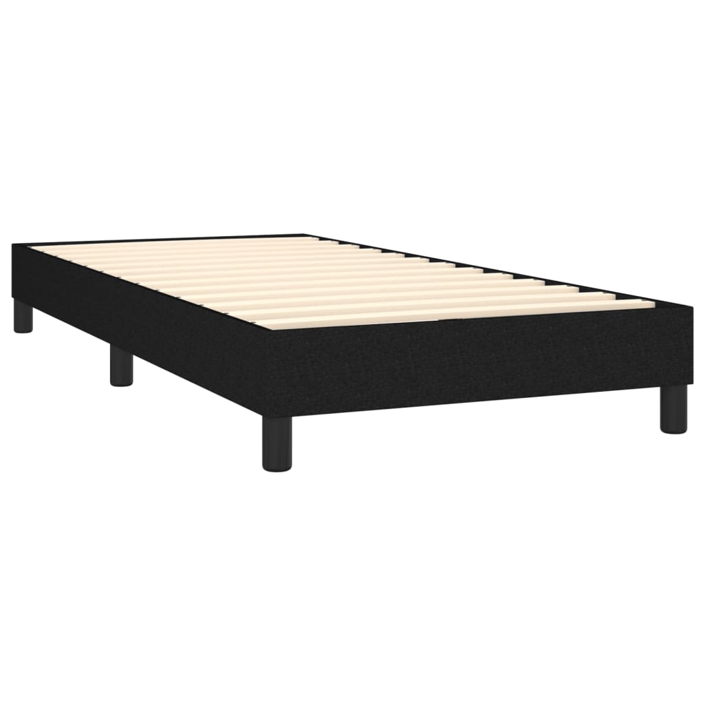 vidaXL Sommier à lattes de lit avec matelas Noir 90x200 cm Tissu - Image 4