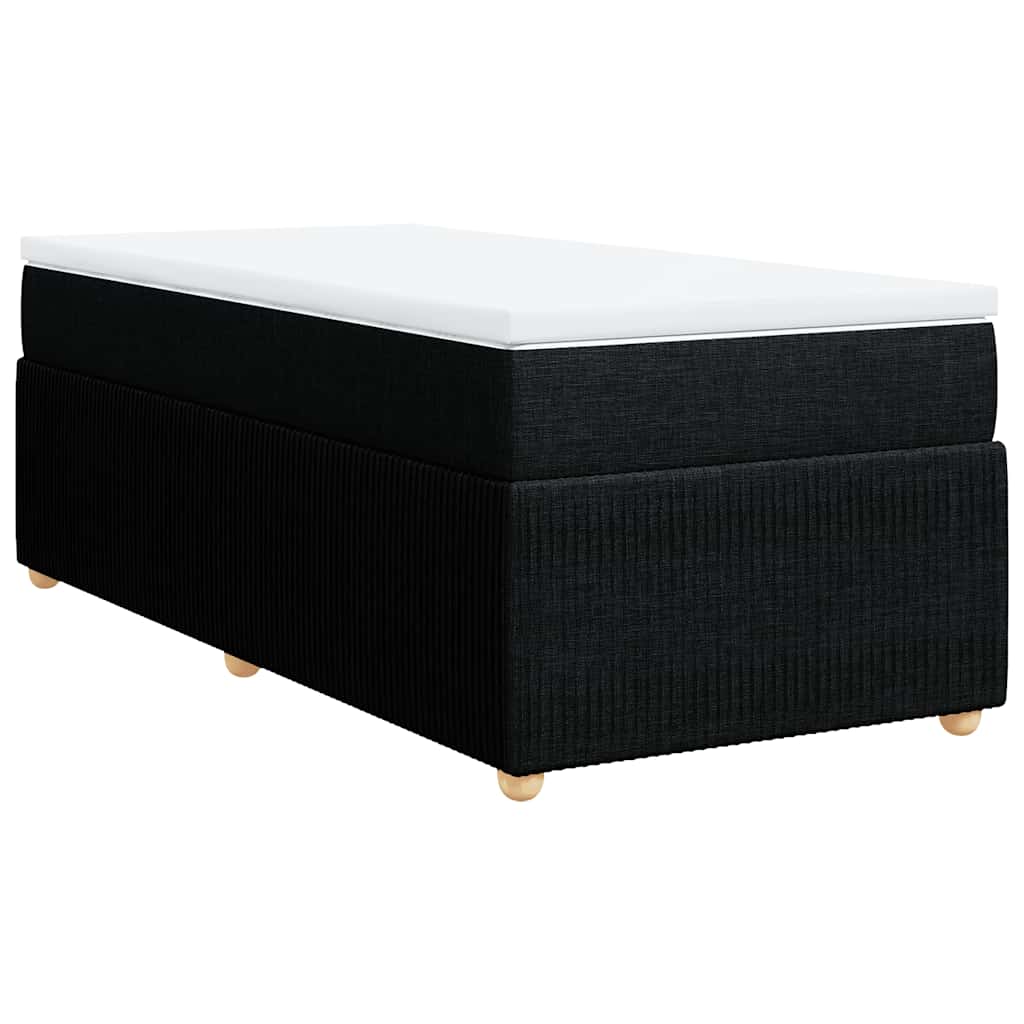 vidaXL Sommier à lattes de lit avec matelas Noir 90x200 cm Tissu - Image 2