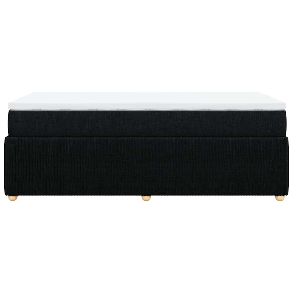 vidaXL Sommier à lattes de lit avec matelas Noir 90x200 cm Tissu - Image 5