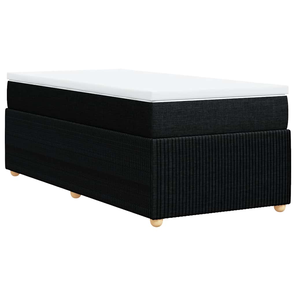 vidaXL Sommier à lattes de lit avec matelas Noir 90x200 cm Tissu - Image 6