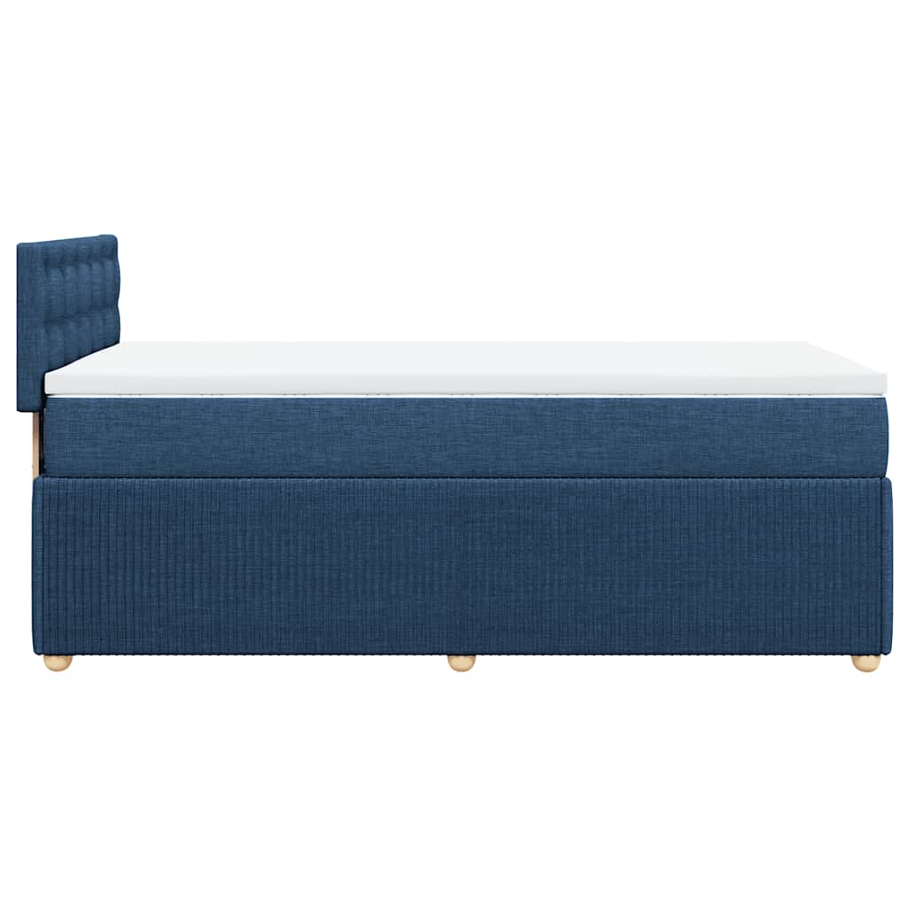 vidaXL Sommier à lattes de lit avec matelas Bleu 90x200 cm Tissu - Image 5