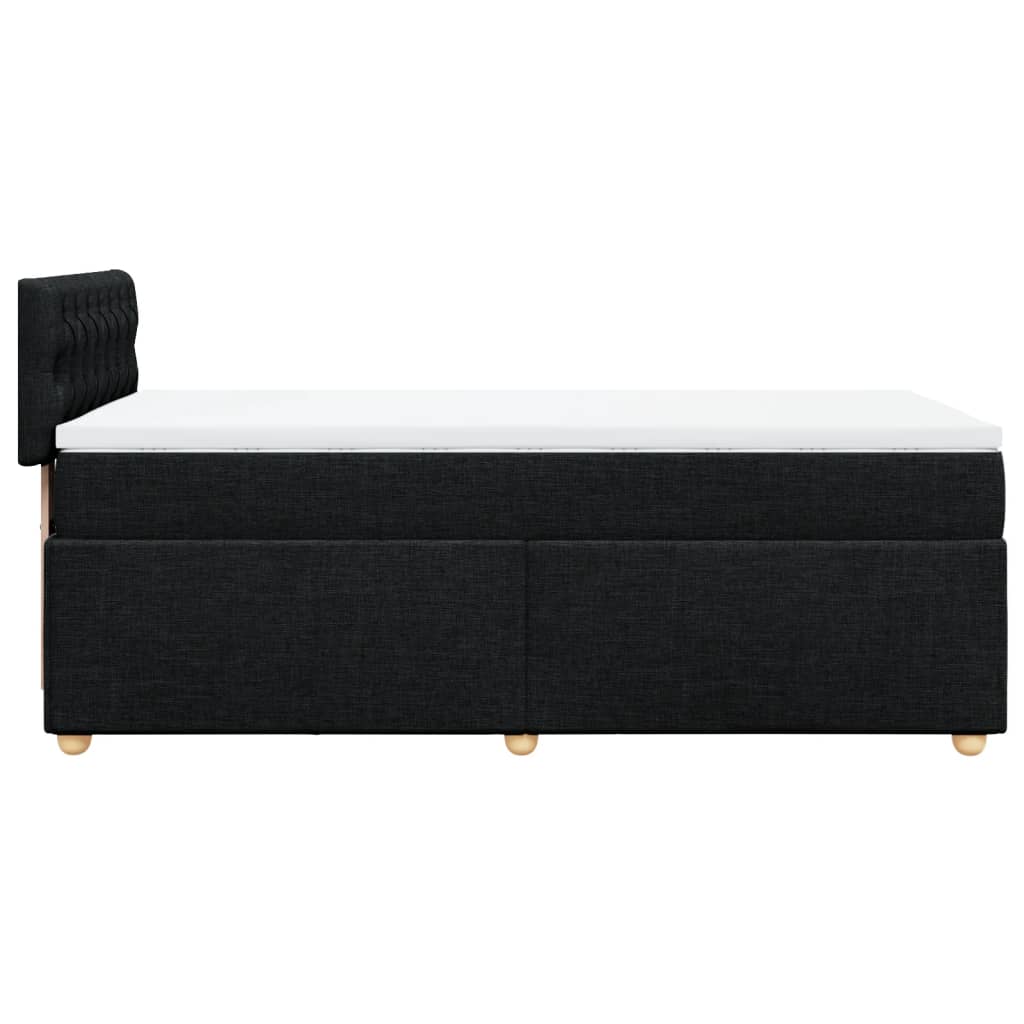 vidaXL Sommier à lattes de lit avec matelas Noir 90x200 cm Tissu - Image 5