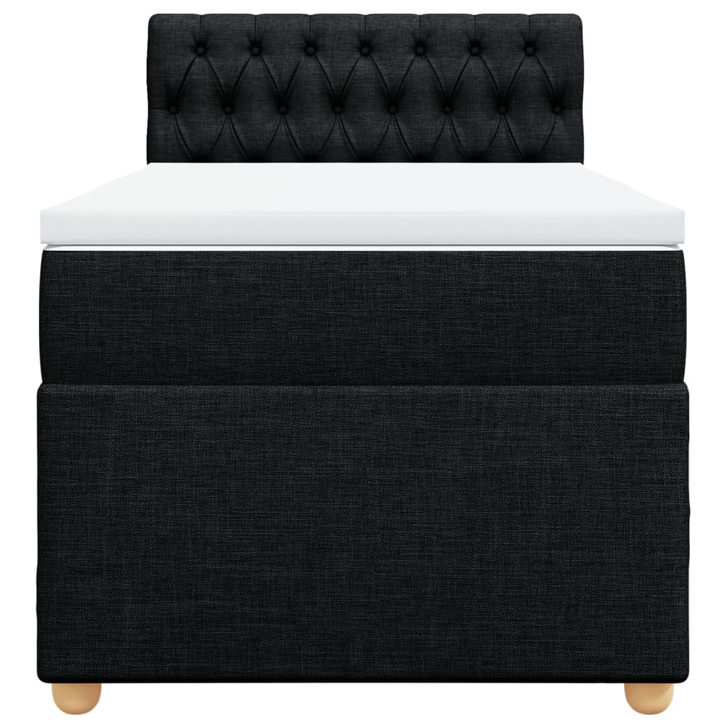 vidaXL Sommier à lattes de lit avec matelas Noir 90x200 cm Tissu - Image 4