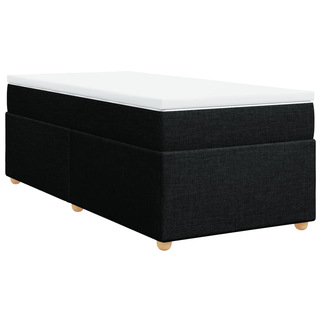 vidaXL Sommier à lattes de lit avec matelas Noir 90x200 cm Tissu - Image 2