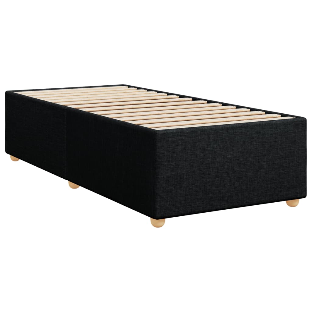 vidaXL Sommier à lattes de lit avec matelas Noir 90x200 cm Tissu - Image 5