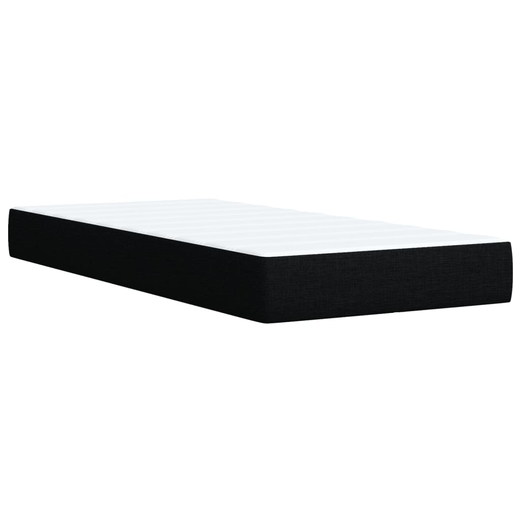vidaXL Sommier à lattes de lit avec matelas Noir 90x200 cm Tissu - Image 6