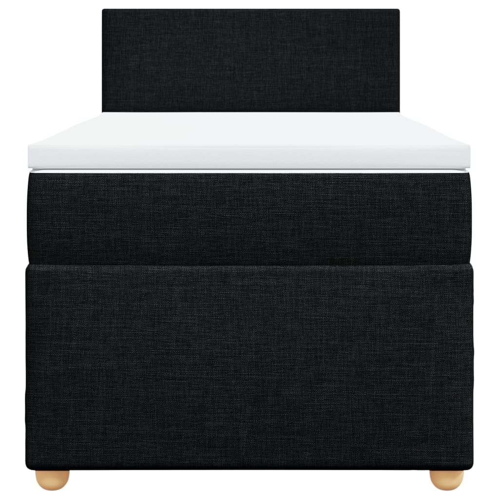 vidaXL Sommier à lattes de lit avec matelas Noir 90x200 cm Tissu - Image 4