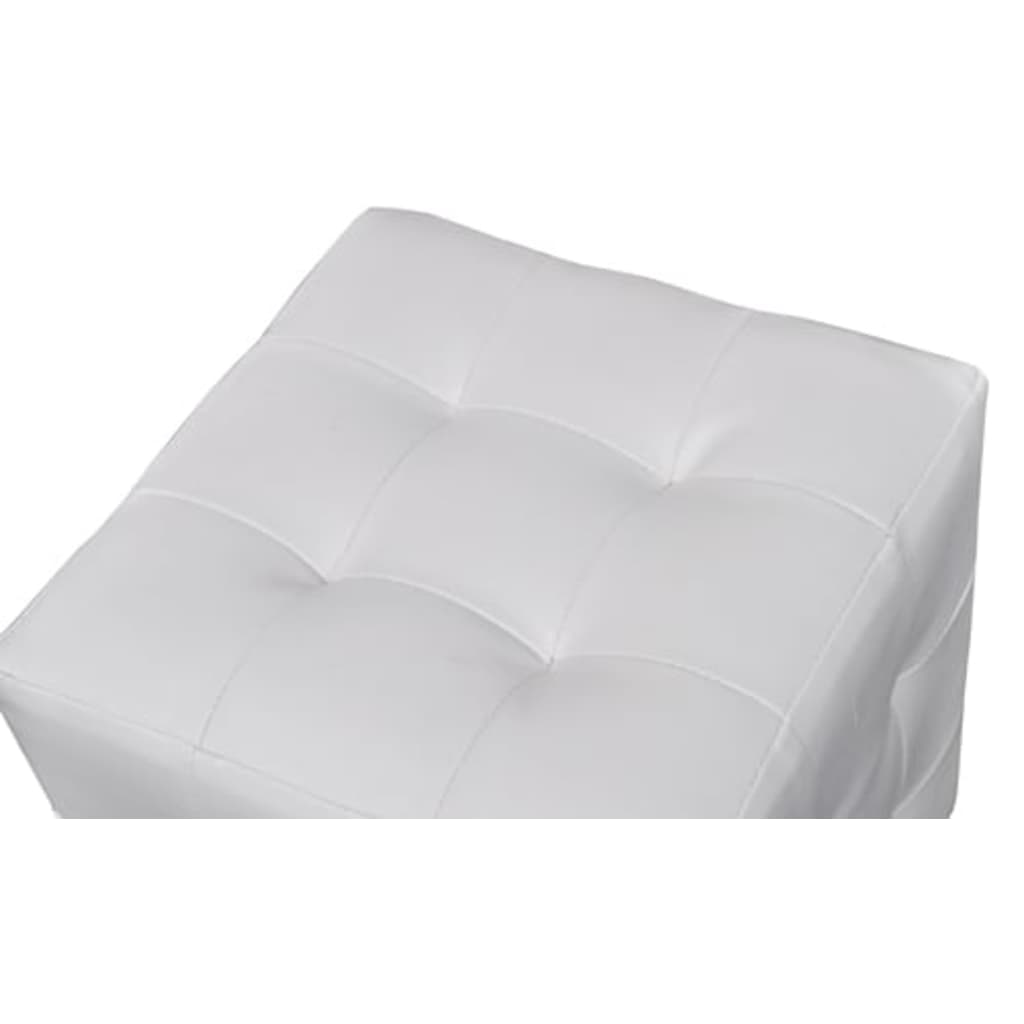 vidaXL Tabourets cube Blanc - Image 3