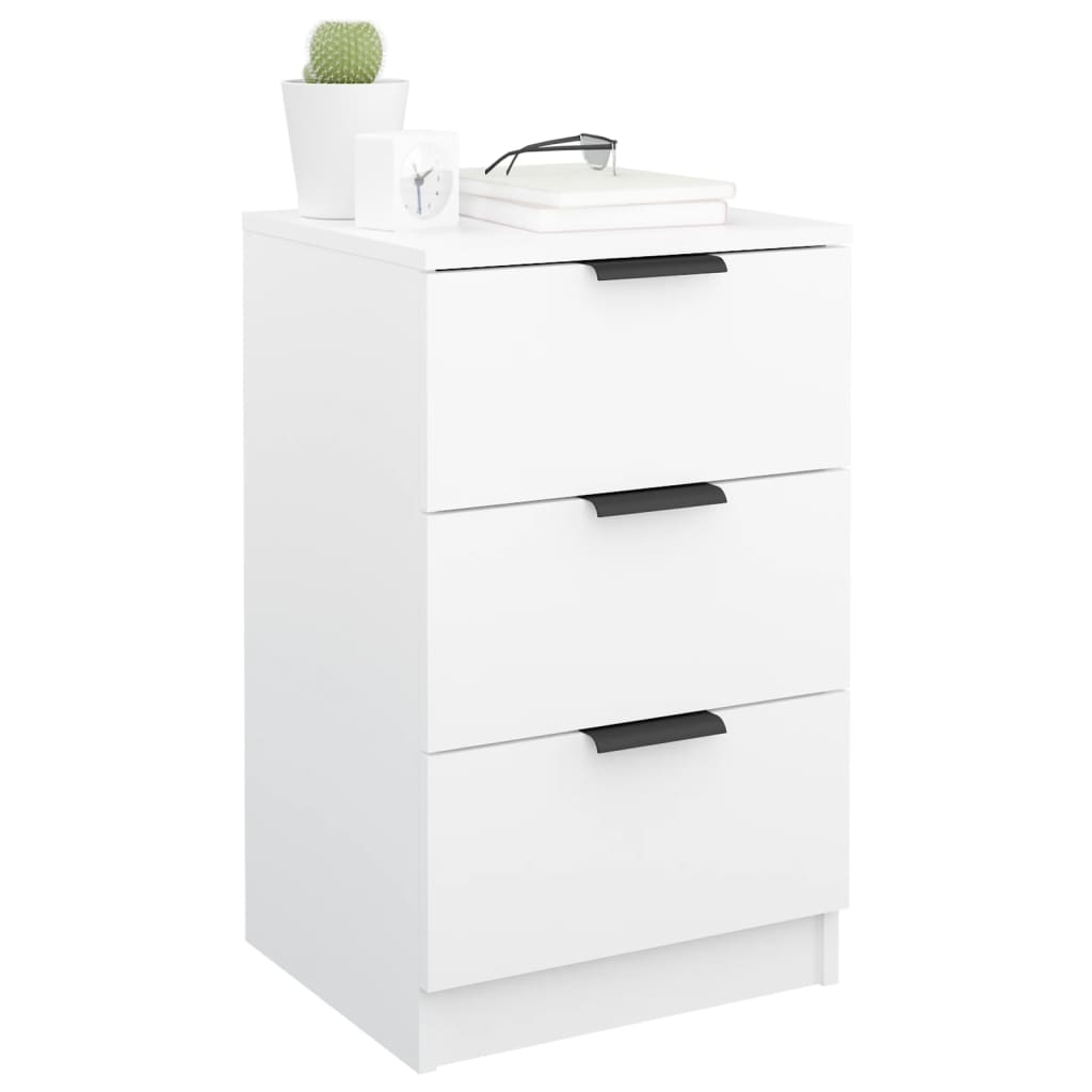 vidaXL Tables de chevet 2 pcs Blanc 40x36x65 cm - Image 5