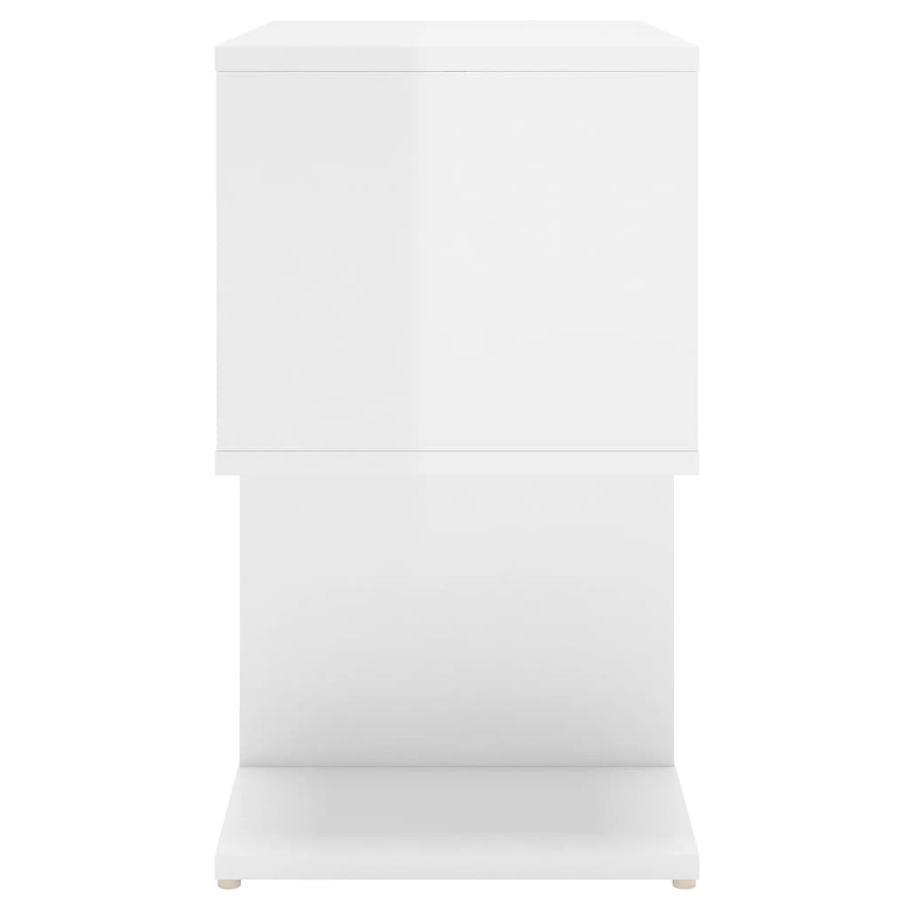 vidaXL Tables de chevet 2 pcs blanc brillant bois d'ingénierie - Image 6