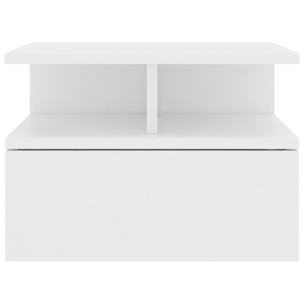 800406 vidaXL Tables de chevet flottantes 2 pcs Blanc Bois ingénierie - Image 4
