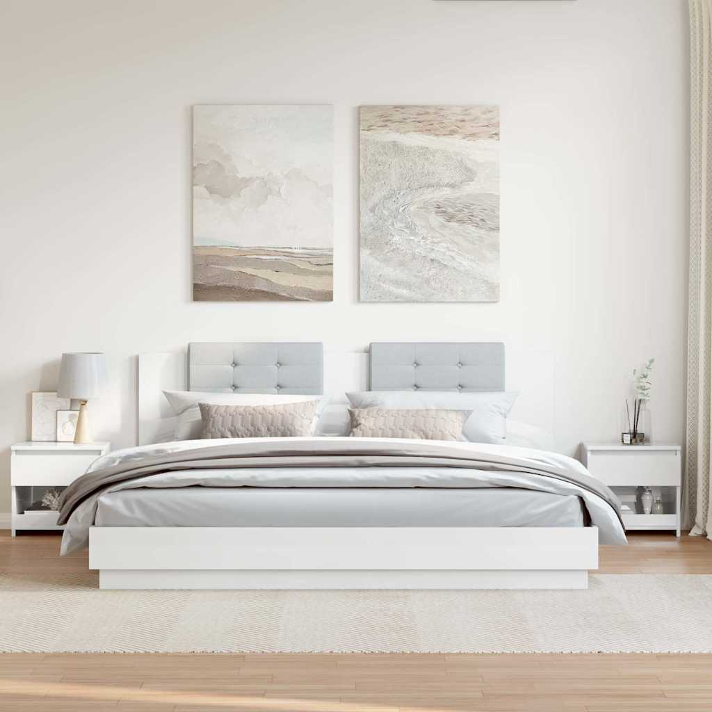 vidaXL Tables de chevet 2 pcs Blanc brillant 40x30x39 cm Aggloméré - Image 3