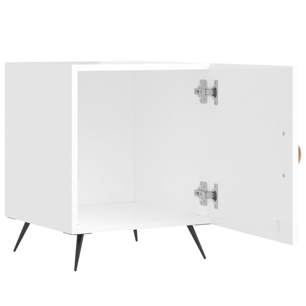 vidaXL Tables de chevet 2 pcs blanc brillant 40x40x50 cm - Image 5