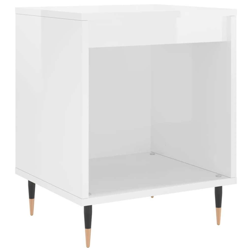 vidaXL Tables de chevet 2 pcs blanc brillant 40x35x50 cm - Image 4