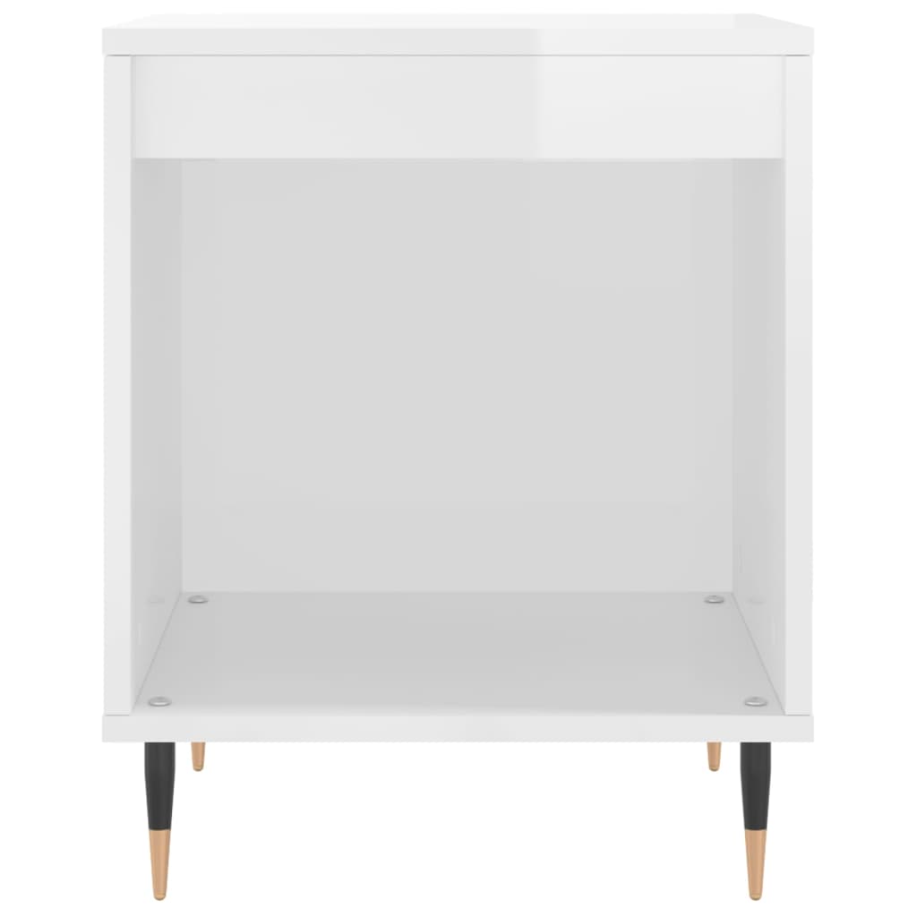 vidaXL Tables de chevet 2 pcs blanc brillant 40x35x50 cm - Image 5