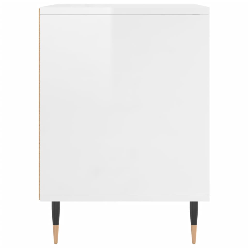 vidaXL Tables de chevet 2 pcs blanc brillant 40x35x50 cm - Image 6