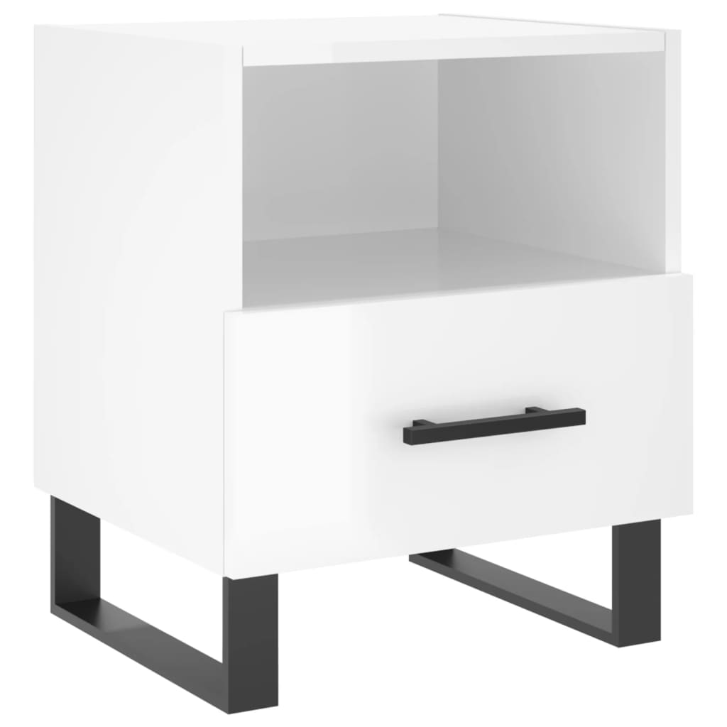 vidaXL Tables de chevet 2 pcs blanc brillant 40x35x47,5 cm - Image 6