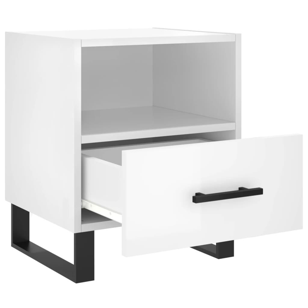 vidaXL Tables de chevet 2 pcs blanc brillant 40x35x47,5 cm - Image 5