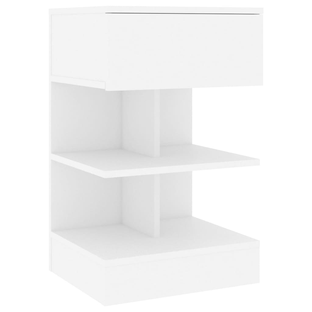 vidaXL Tables de chevet 2 pcs Blanc 40x35x65 cm Bois d’ingénierie - Image 4