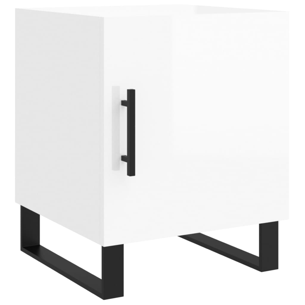 vidaXL Tables de chevet 2 pcs blanc brillant 40x40x50 cm - Image 6