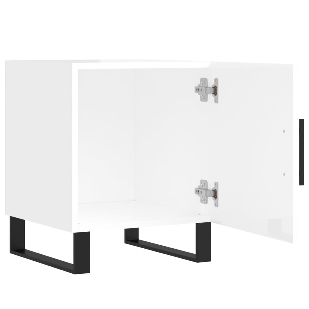 vidaXL Tables de chevet 2 pcs blanc brillant 40x40x50 cm - Image 5