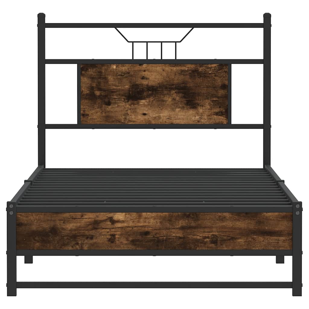 vidaXL Cadre de lit sans matelas chêne fumé 80x200cm bois d'ingénierie - Image 6