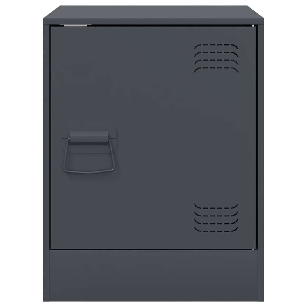 vidaXL Tables de chevet 2 pcs anthracite 34,5x39x44 cm acier - Image 5