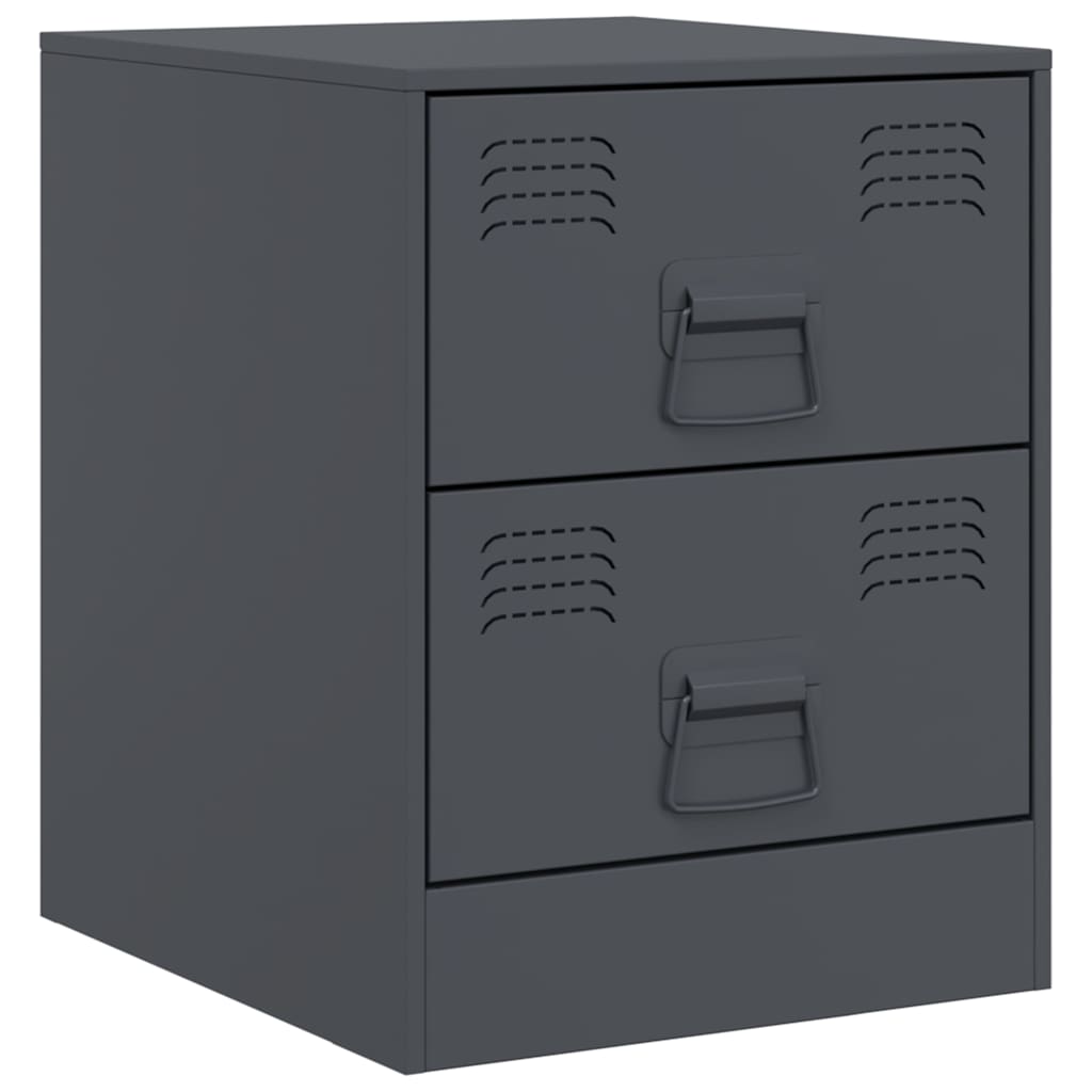 vidaXL Tables de chevet 2 pcs anthracite 34,5x39x44 cm acier - Image 6