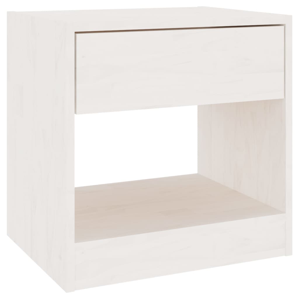 vidaXL Tables de chevet 2 pcs Blanc 40x31x40 cm Bois de pin massif - Image 5