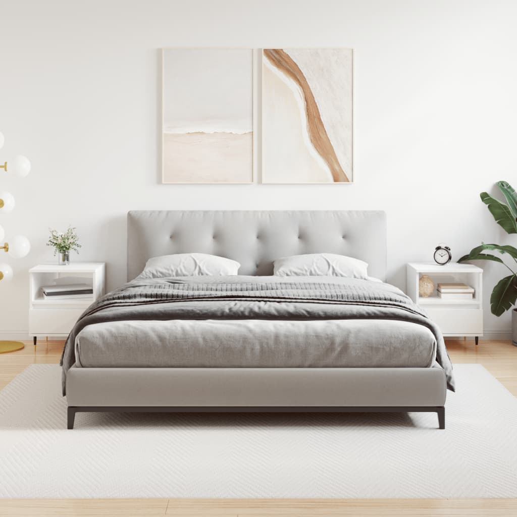 vidaXL Tables de chevet 2 pcs blanc brillant 40x35x50 cm