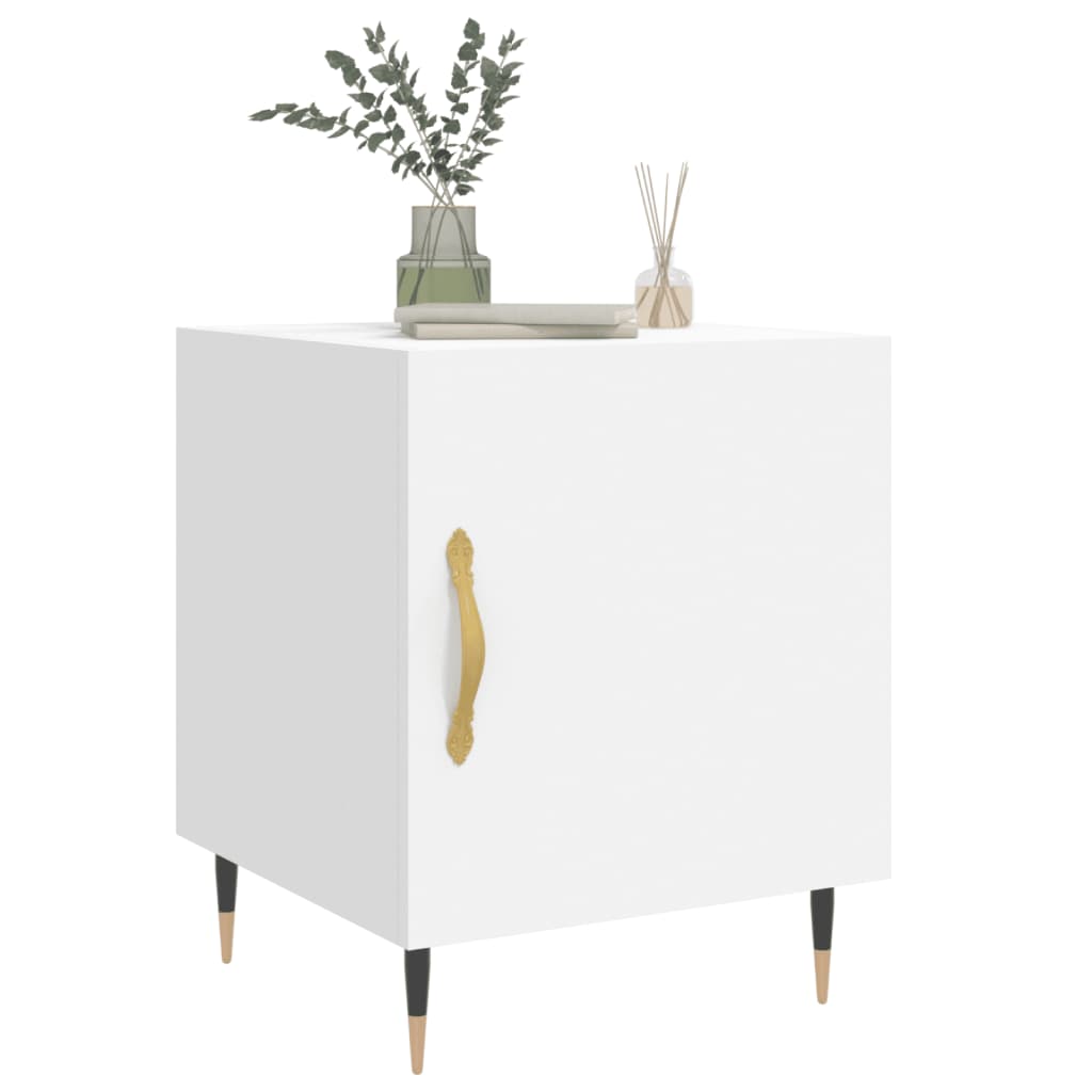 vidaXL Tables de chevet 2 pcs blanc 40x40x50 cm bois d’ingénierie - Image 4