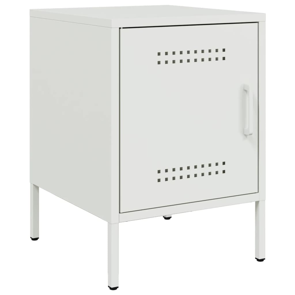 vidaXL Tables de chevet 2 pcs blanc 36x39x50,5 cm acier - Image 5