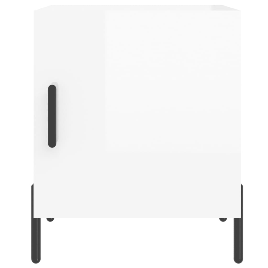 vidaXL Tables de chevet 2 pcs blanc brillant 40x40x50 cm - Image 6