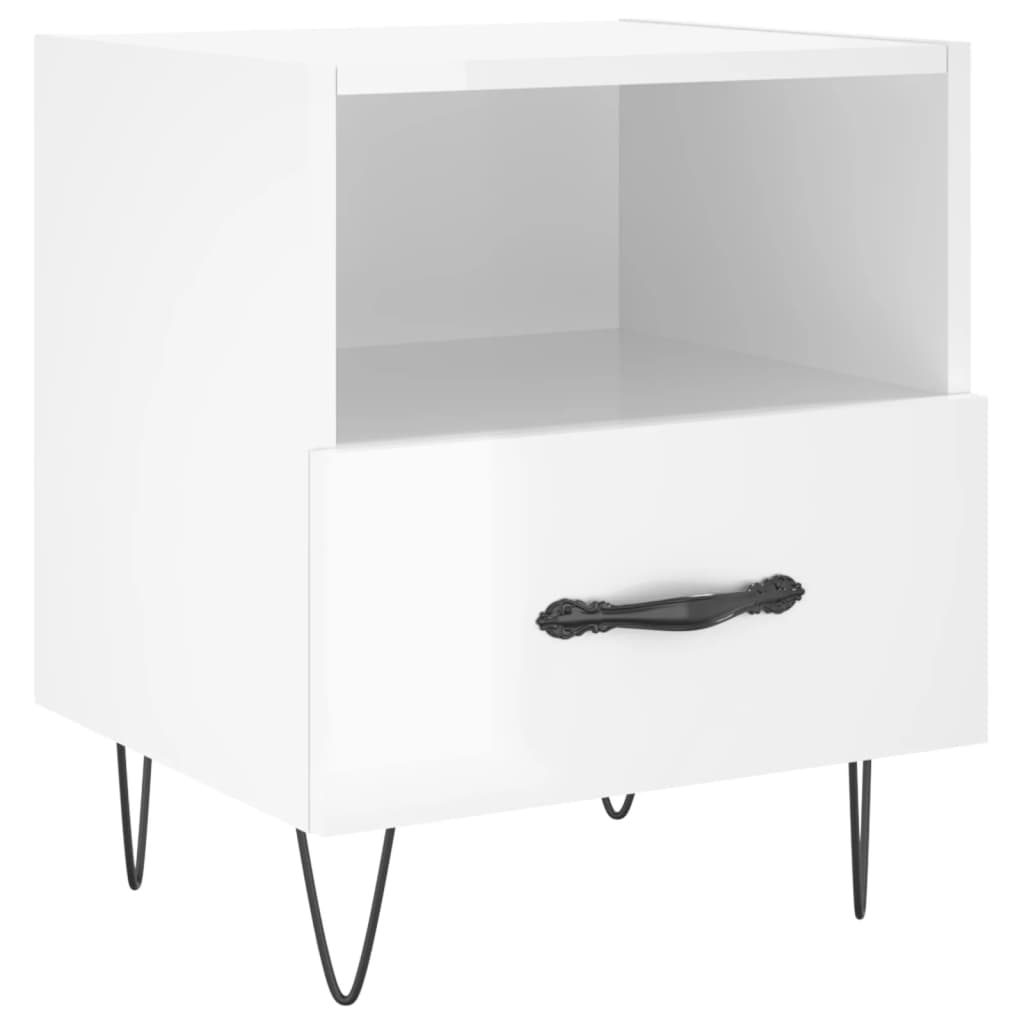 vidaXL Tables de chevet 2 pcs blanc brillant 40x35x47,5 cm - Image 6