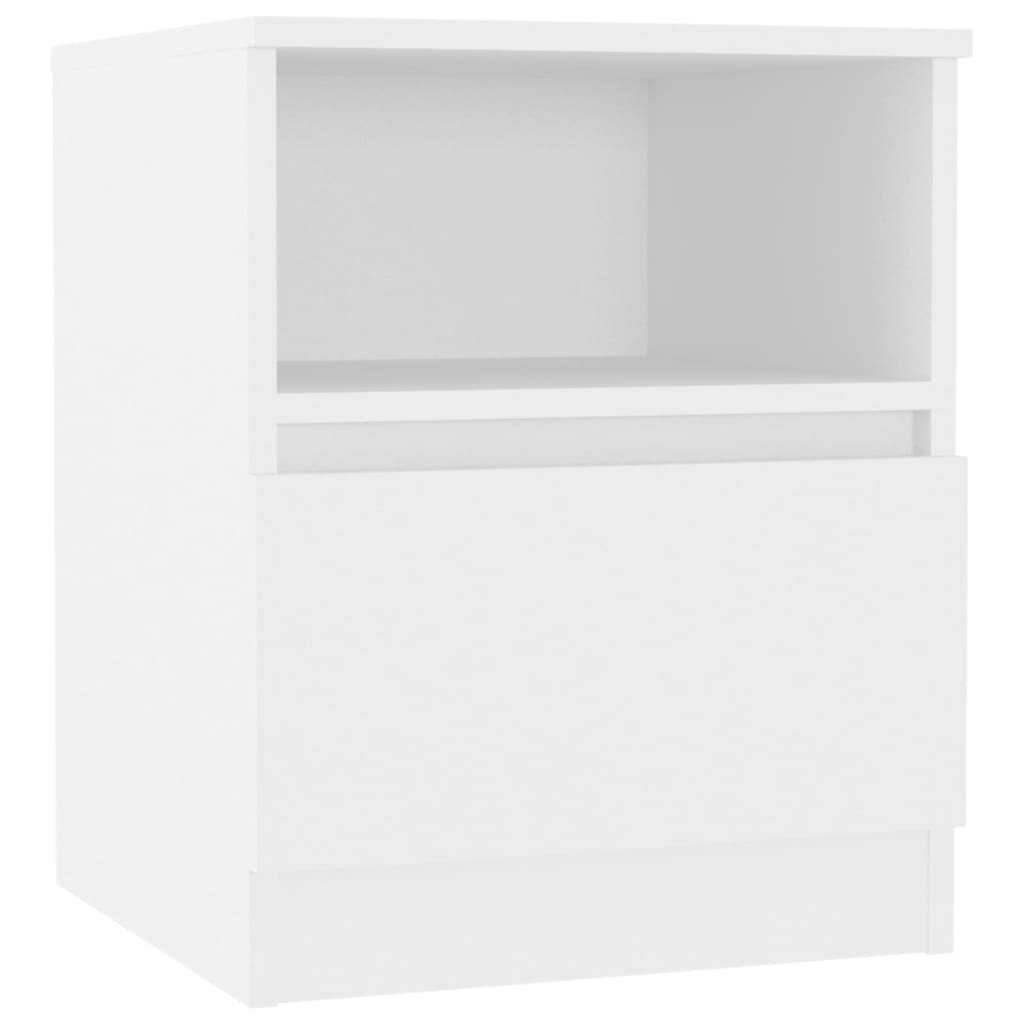 vidaXL Tables de chevet 2 pcs Blanc 40x40x50 cm Aggloméré - Image 3