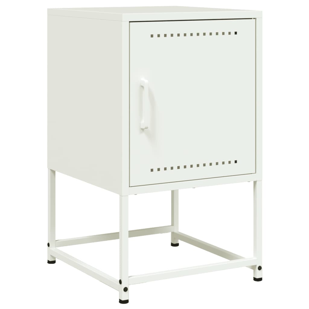 vidaXL Tables de chevet 2 pcs blanc 36x39x60,5 cm acier - Image 6