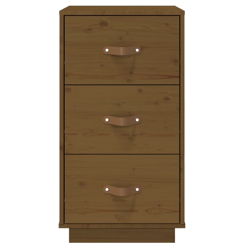 vidaXL Table de chevet Marron miel 40x40x75 cm Bois de pin solide - Image 5